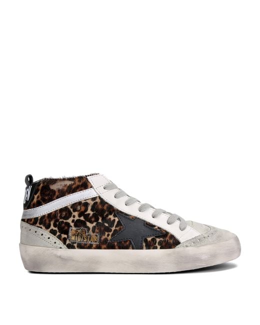 Golden Goose Deluxe Brand White Calf Hair Mid Star Sneakers