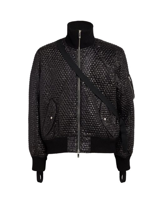 Helmut Lang Black Seatbelt Bubble Bomber Jacket for men