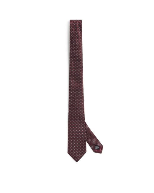 Emporio Armani Brown Silk Woven Geometric Tie for men
