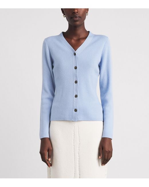 Emilia Wickstead Blue Merino Wool Ash Cardigan