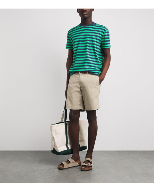 Polo Ralph Lauren Green Cotton Stripe Classic Fit T-Shirt for men