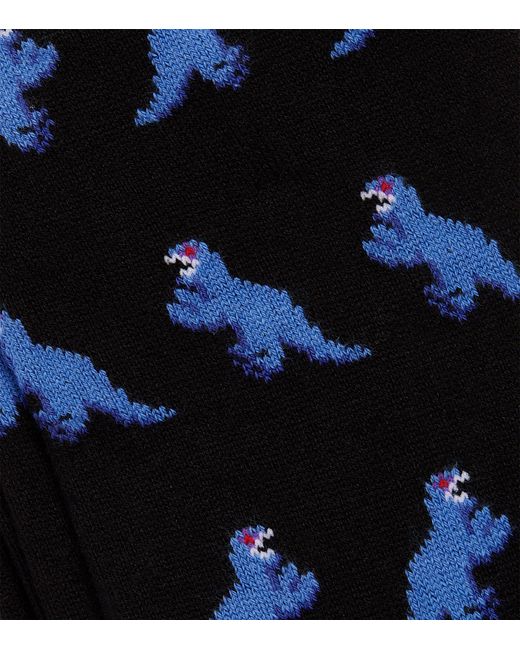 Paul Smith Blue Dinosaur Socks for men