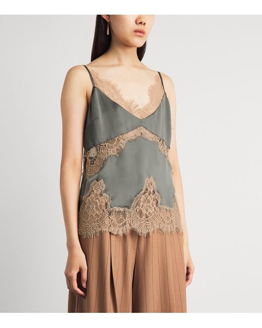L'Agence Gray Lace-Trim Cami Top