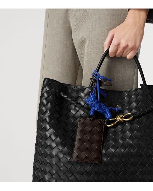 Bottega Veneta Black Leather Intrecciato Badge Holder for men