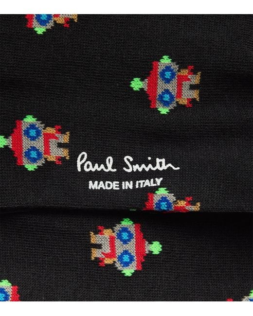 Paul Smith Black Jacquard Robot Socks for men