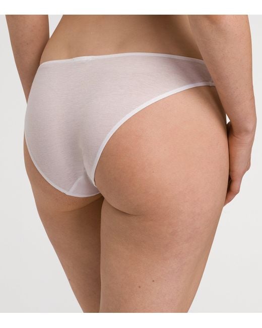 Hanro White Cotton Ultralight Mini Briefs