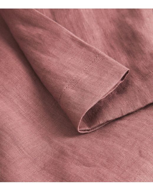 Eskandar Pink Linen Front-placket Shirt