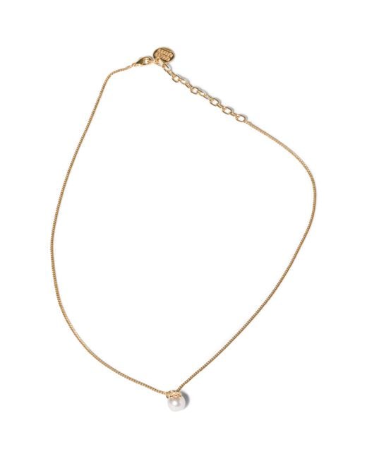 Miu Miu Metallic Pearl-Effect Pendant Necklace