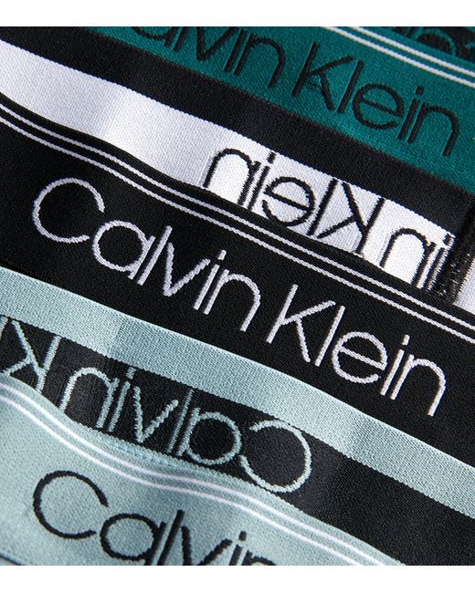 Calvin Klein Green Microfibre Stretch Briefs (pack Of 3) for men