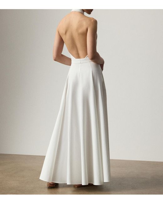 Ralph Lauren White Cotton Piqué Eldred Maxi Dress