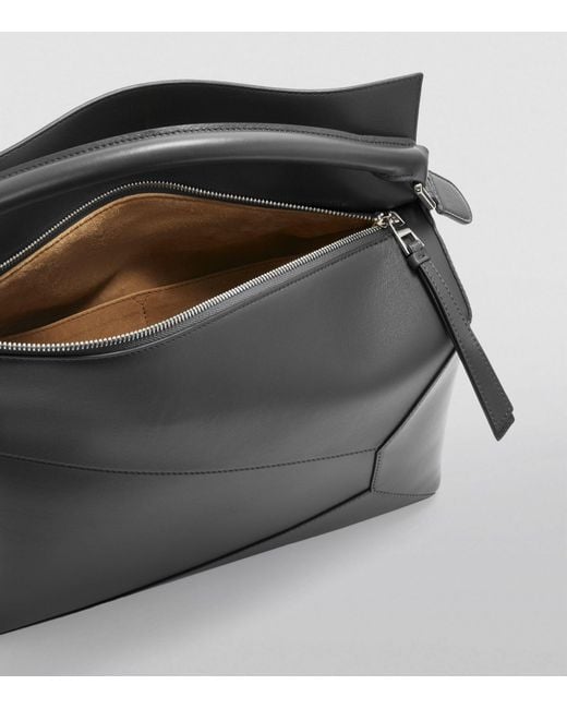 Loewe Black Leather Puzzle Top-handle Bag for men