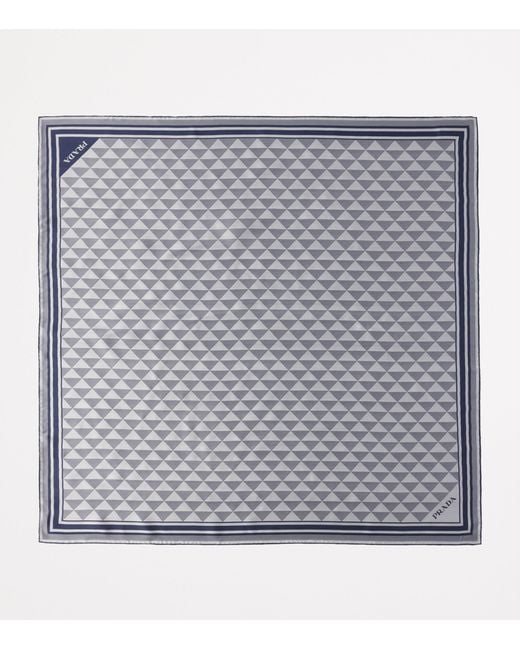Prada Metallic Silk Triangle Scarf