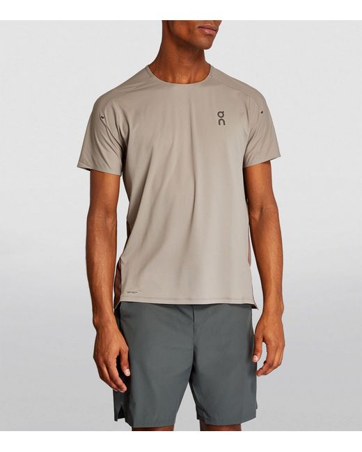 On Shoes Gray Performance Running T-shirt for men