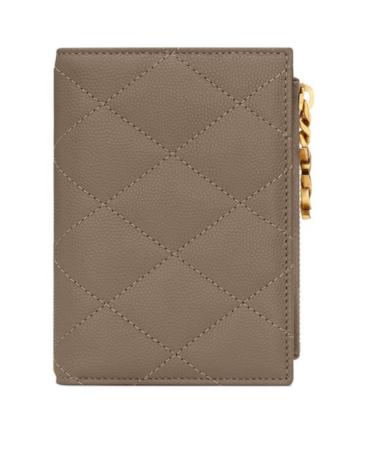Saint Laurent Brown Matelassé Bifold Wallet