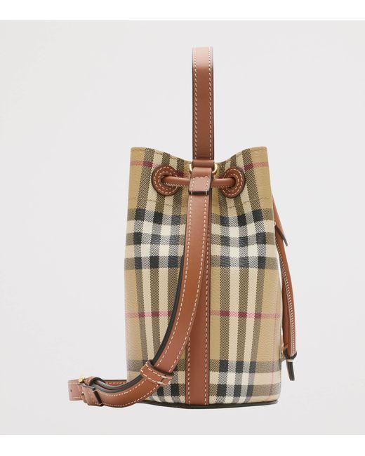 Burberry Brown Mini Check Bucket Bag