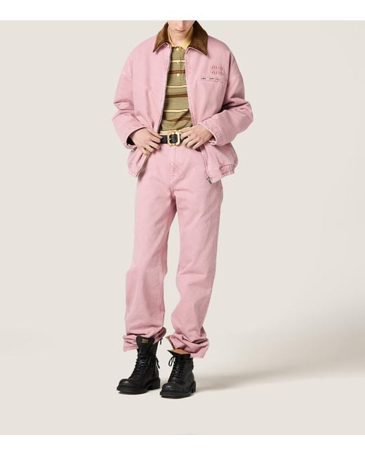 Miu Miu Pink High-Rise Straight Jeans