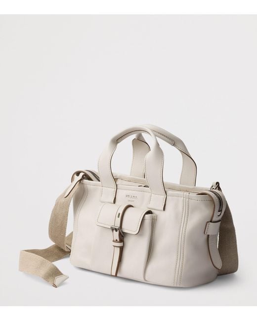 Prada Gray Medium Leather Route Tote Bag
