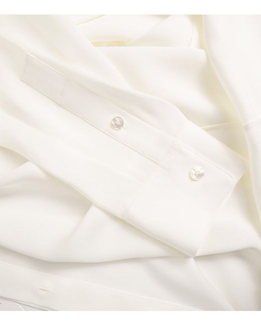 Theory White Silk Georgette Fitted Shirt