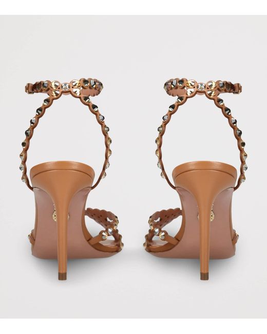 Aquazzura Metallic Leather Tequila Sandals 85