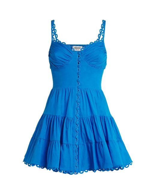 blue dress for baby girl Charo Ruiz Ibiza Esmare Blue Sealace Long Sleeve Mini Dress
