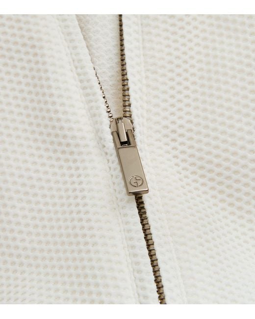 Giorgio Armani White Zip-up Track Jacket for men