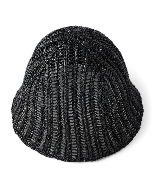 Brunello Cucinelli Black Woven Bucket Hat