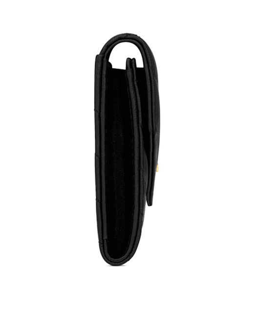Saint Laurent Black Small Monogram Matelassé Envelope Wallet