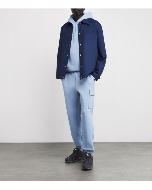 Mackage Blue Cotton-Blend Marvin Cargo Sweatpants for men