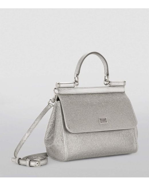 Dolce & Gabbana Gray Kim Small Sicily Top-Handle Bag