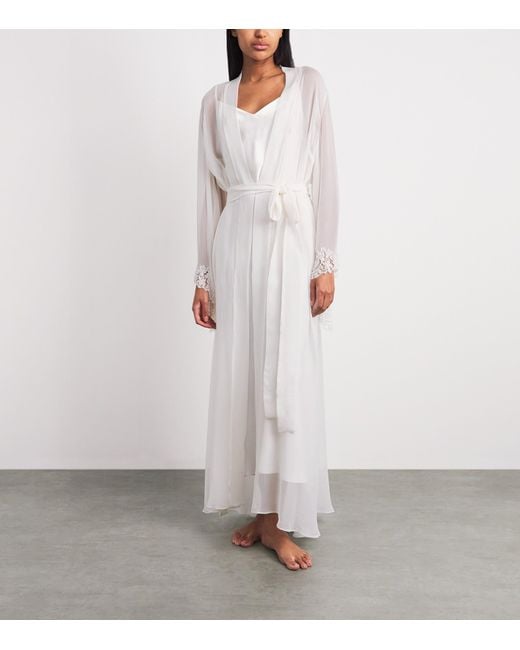 Rosamosario White Silk Fatima The Bride Robe
