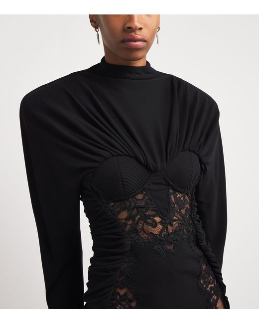 self-portrait prairie guipure lace midi-dress Self-Portrait One Shoulder Guipure-lace Midi Dress  Runway Catalog