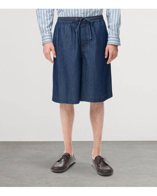 Loewe Blue Drawstring Denim Shorts for men