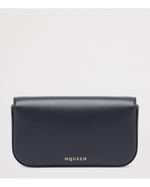Alexander McQueen Blue Small Leather Skull Flower Cross-Body Bag
