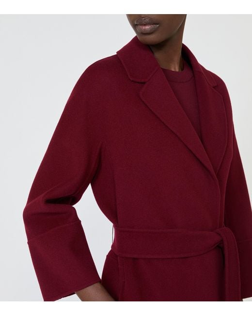 Max Mara Red Wool Robe Coat