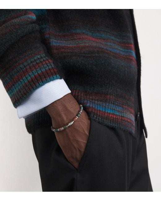 Tateossian White Indian Jasper Bead Viper Bracelet for men