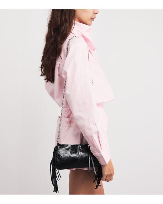 Maje Black Leather Miss M Clutch Bag