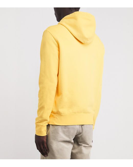 Polo Ralph Lauren Yellow Cotton Loopback Fleece Polo Pony Hoodie for men