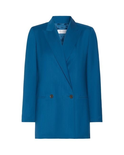 Max Mara Blue Virgin Wool Blazer