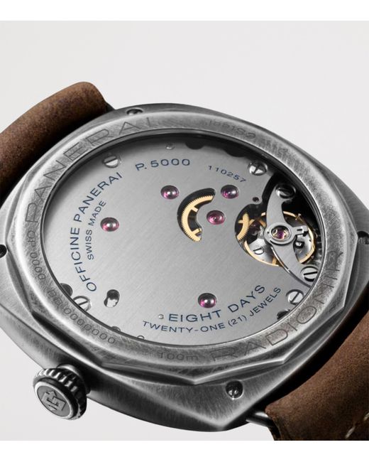 Panerai Black Stainless Steel Radiomir Otto Giorni Watch for men