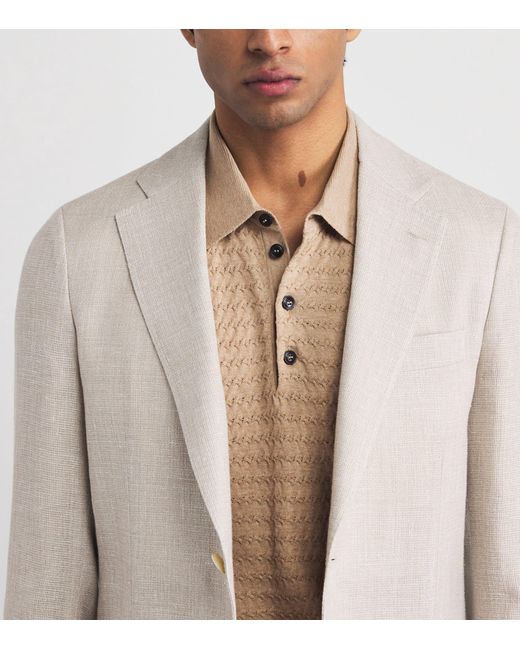 Pal Zileri Natural Cotton Cross-Stitch Polo Shirt for men