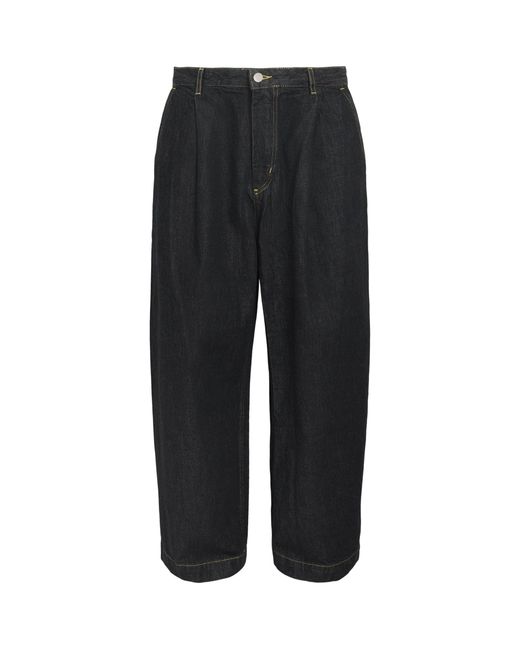 Studio Nicholson Black Pleated Wide-Leg Jeans for men