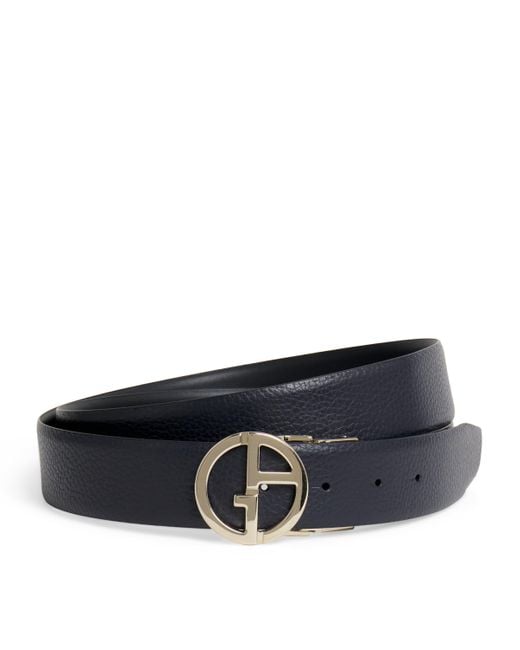 美品 GIORGIO ARMANI leather belt SIZE 48 Giorgio Armani Leather Logo Belt in Black for Men | Lyst