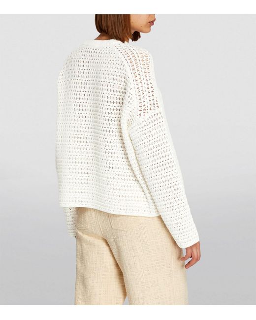 ME+EM White Me+em Cotton Open-knit Sweater
