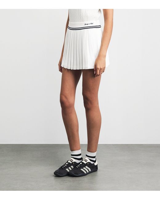 Sporty & Rich White Pleated Abigail Mini Skirt