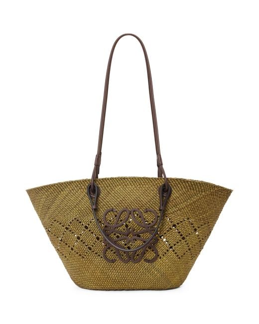 Loewe Green X Paula's Ibiza Medium Woven Anagram Basket Bag