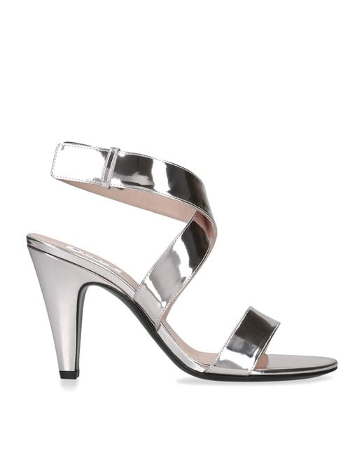 Alaïa Metallic Leather Cone Sandals 90