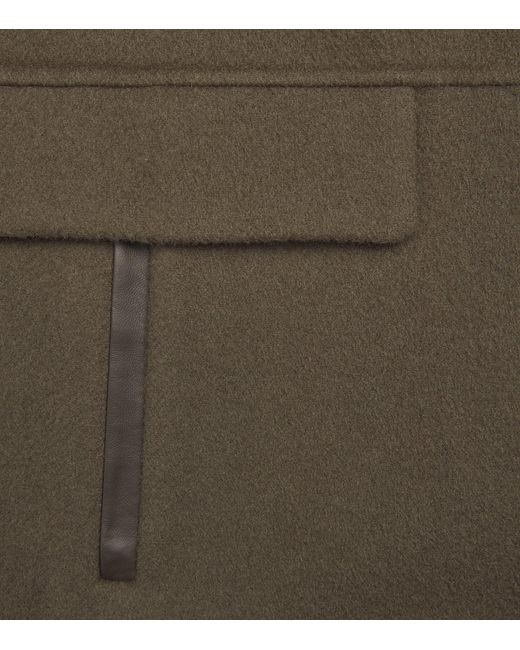 Yves Salomon Green Wool-Cashmere Structured Jacket