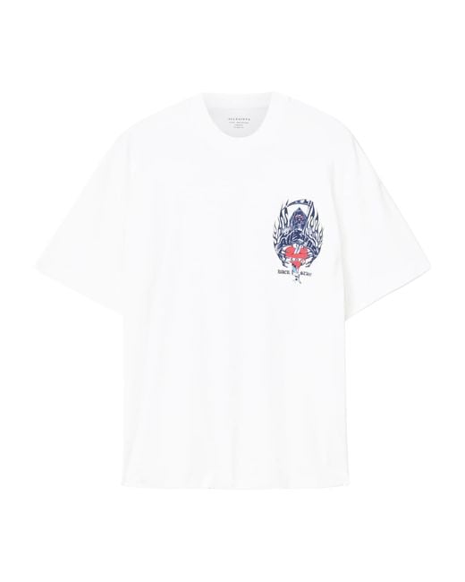 AllSaints White Organic Cotton Scimitar T-Shirt for men