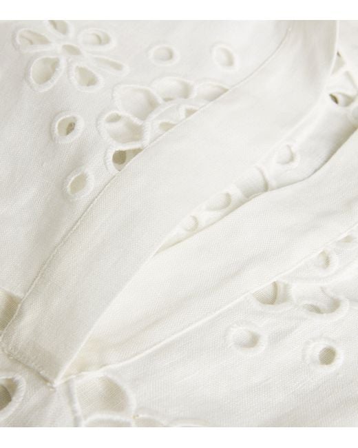 Zimmermann White Linen Embroidered Lexi Tunic