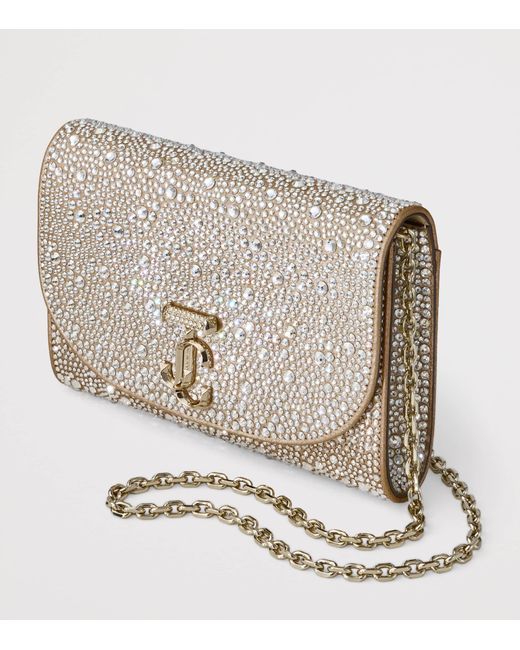 Jimmy Choo Metallic Crystal-Embellished Curve Clutch Bag